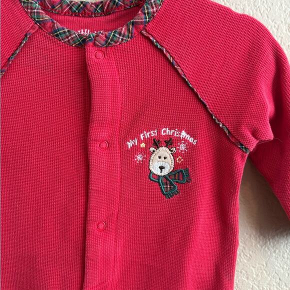 Little Me first Christmas waffle romper - Picture 2 of 5